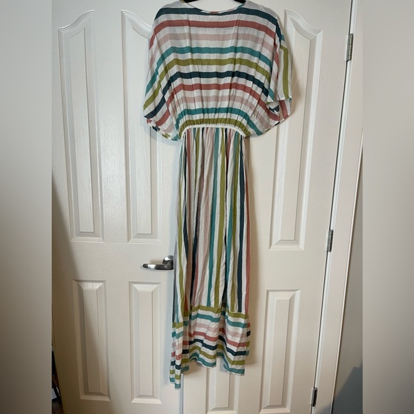 WORLD MARKET Striped V Neck Maxi Dress Size L/XL - Picture 2 of 4